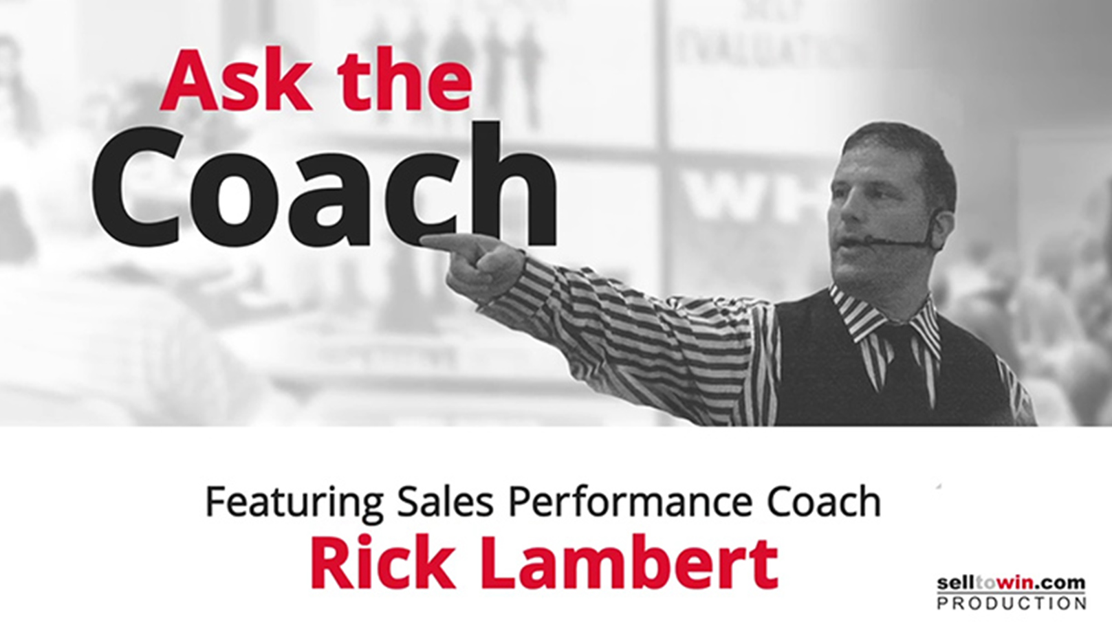Rick Lambert presenting live sales training to audience